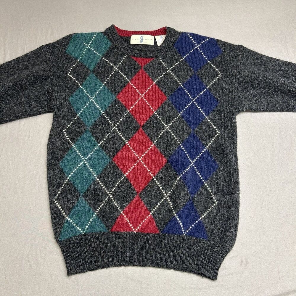 Men’s River Trader Size M Sweater 100% Made Of 100% Shetland Wool VTG